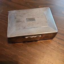 Aristocrat Art Deco Mahogany Lined English Cigarette Box  Unique