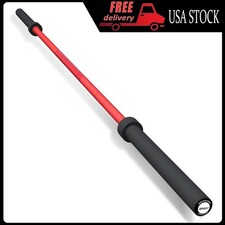 Steel Barbell Bar Olympic for Deadlift Bench Press Strength Training red-black