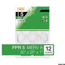 20 x 25 x 1 Standard Pleated Air Filter FPR 5 12-Pack Air Filters Replacement