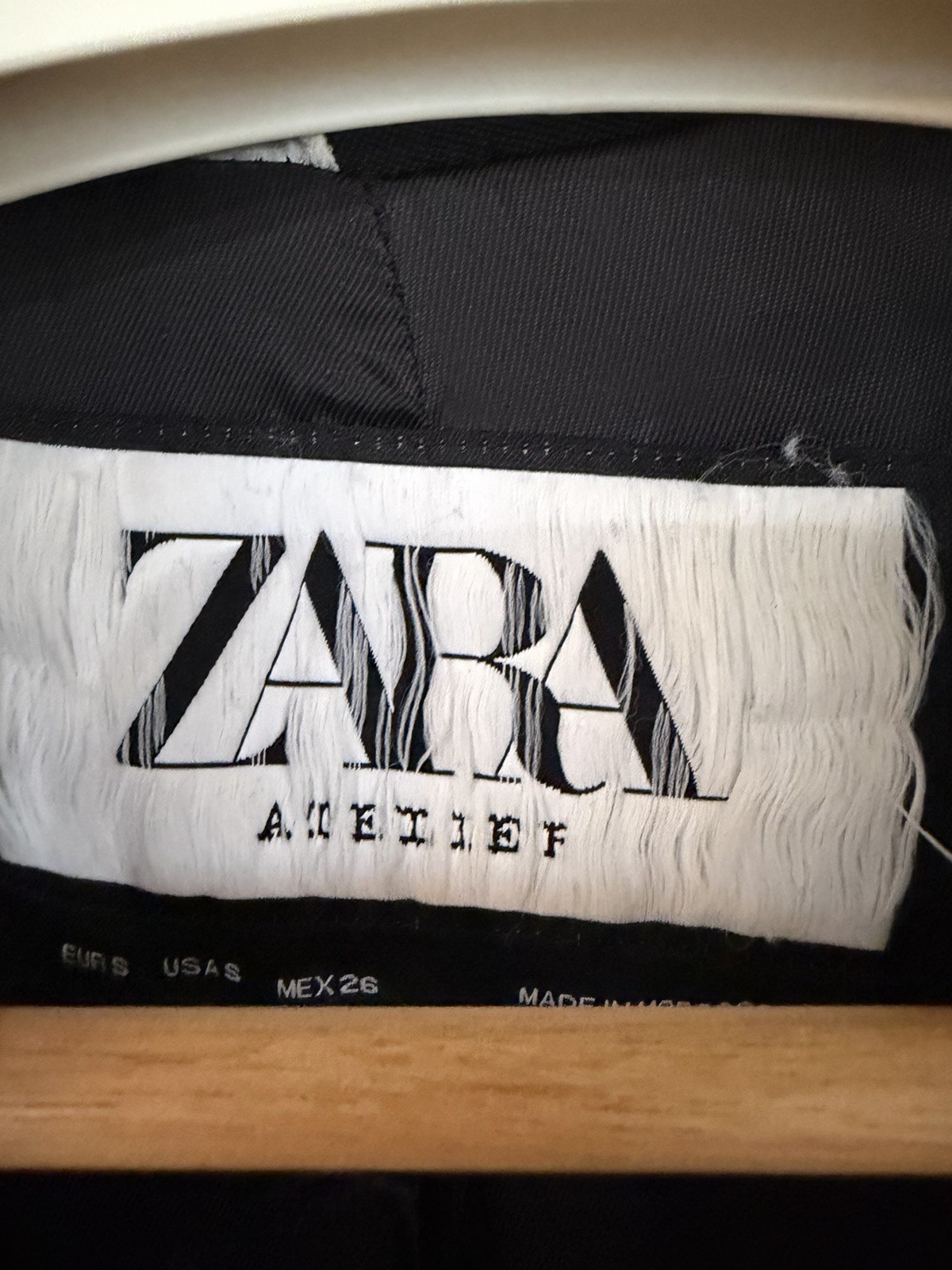 Zara Atelier Black White Women's Jacket with Lace Ruffle Bow Tie S image 9