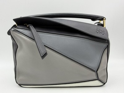 Loewe Small Puzzle Bag in Black, Grey and White Classic Calfskin-Great Condition