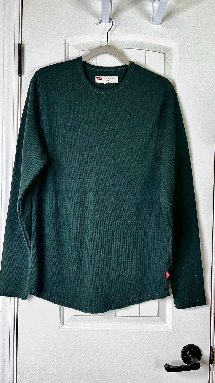 Levi's Waffle Knit Thermal Green L/S Pullover Shirt Men's L Gorpcore Y2K Packers