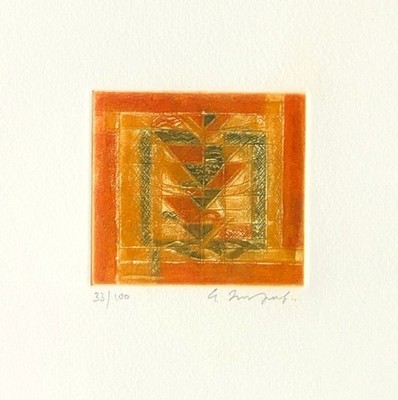 Narayanan AKKITHAM, Ohne Titel 2 aus 1983, Radierung in Farbe