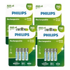 16 Philips Rechargeable AAA Batteries Nimh Battery Hr03 700 Mah 4bl 1.2V Micro