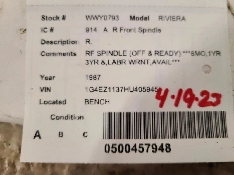 Пассажирский передний шпиндель/кулак подходит для 86-90 ELDORADO 1970614 - Изображение 3 из 3