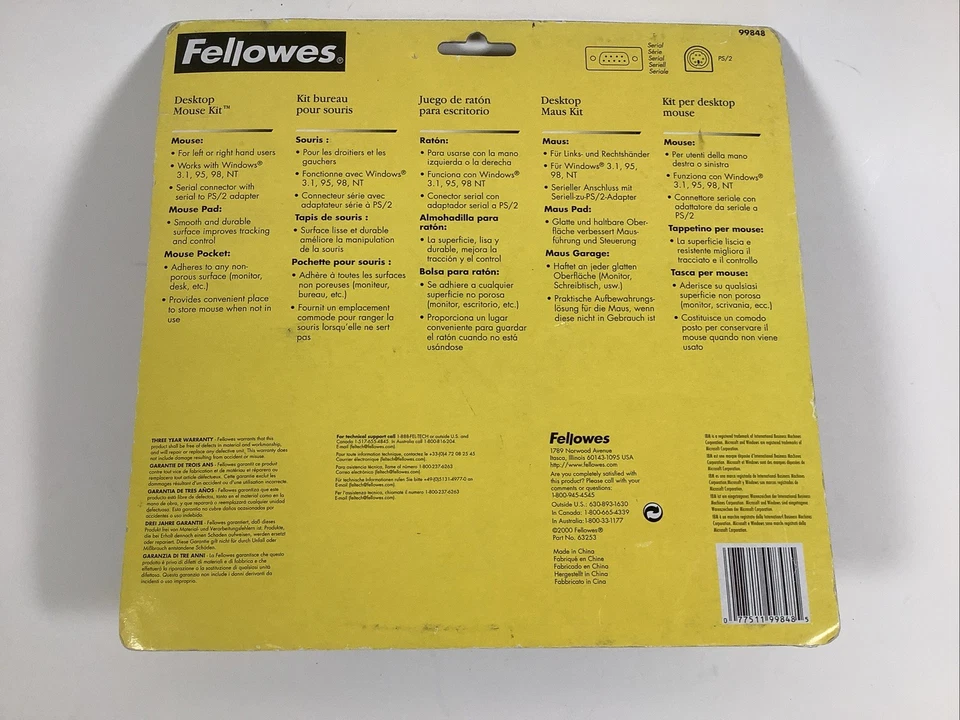 Vintage Fellowes Mouse Kit Serial Connector with Serial to PS/2 Adapter - NEW - - Image 4 of 4