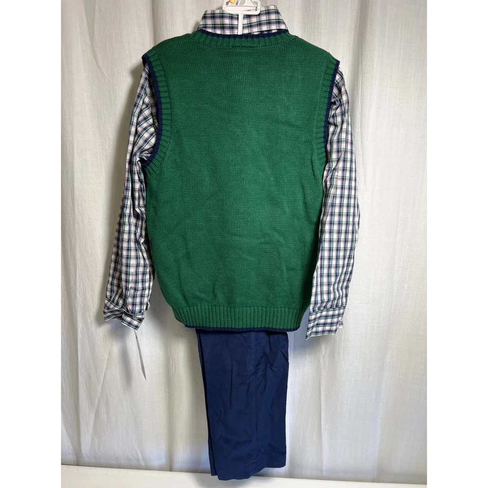 IZOD Niños Invierno 3 Piezas Conjunto Pantalones Camisa Suéter Chaleco Talla 7 Nuevo con Etiquetas Foto 4 de 4