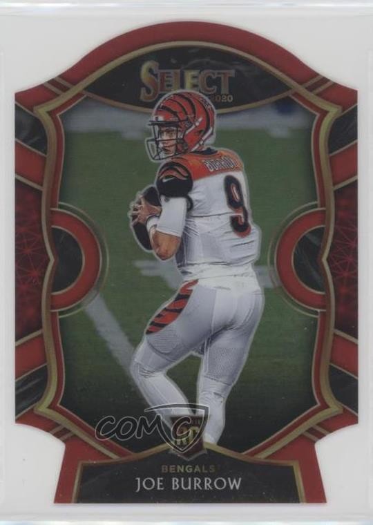 2020 Panini Select Concourse Maroon Prizm Die-Cut Joe Burrow #46 Rookie RC 0w1