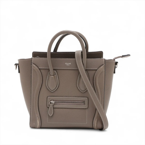 Celine Luggage Nano shopper Leather 2 Way Handbag Gray