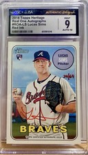 2018 Topps Heritage Lucas Sims RC Real One RED Auto #/69 CGC 9 10 Braves