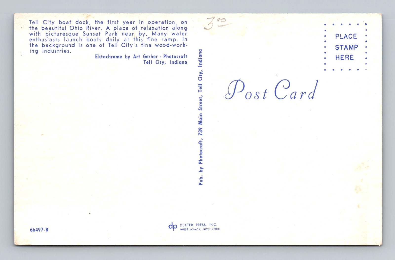 Tell City IN-Indiana Tell City Boat Dock Vintage Postcard