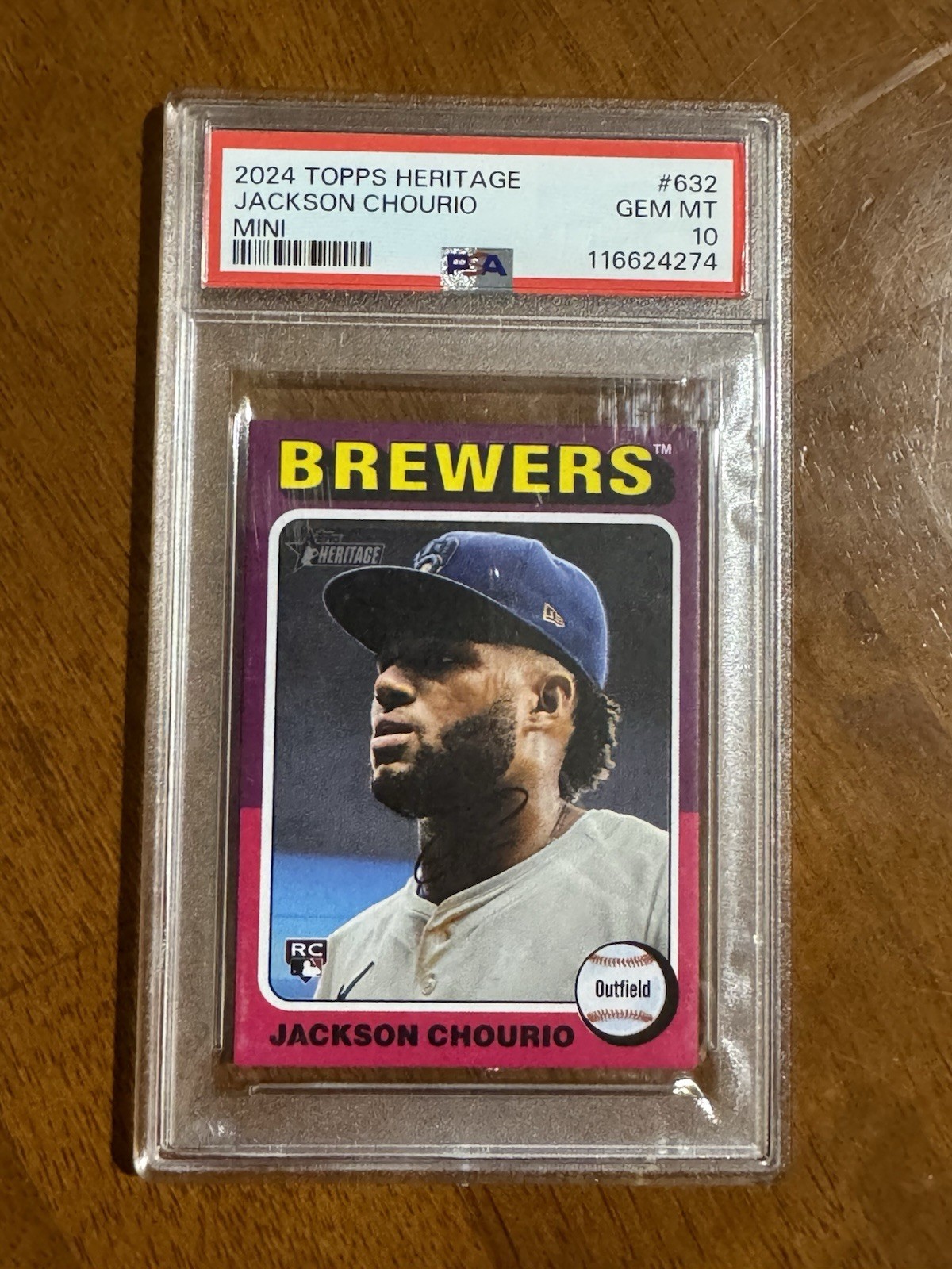 2024 Topps Heritage Jackson Chourio #632 Mini (RC) PSA 10 Gem Mint Brewers Rare