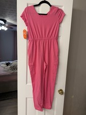 Wonder Nation Girls S/S Pink One-Piece Jumpsuit Size L 16 BNWT 