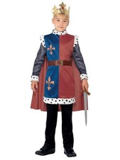 Smiffys King Arthur Medieval Costume for Kids, Red Tunic, Cape Crown