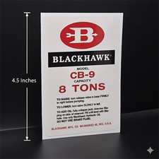 Decal For Vintage Blackhawk Cb-9 Bottle Jack Vinyl Sticker