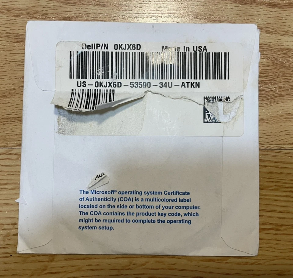 Dell Reinstall DVD • Windows 7 Professional SP1 64-Bit • 0KJX6D - Image 2 of 2