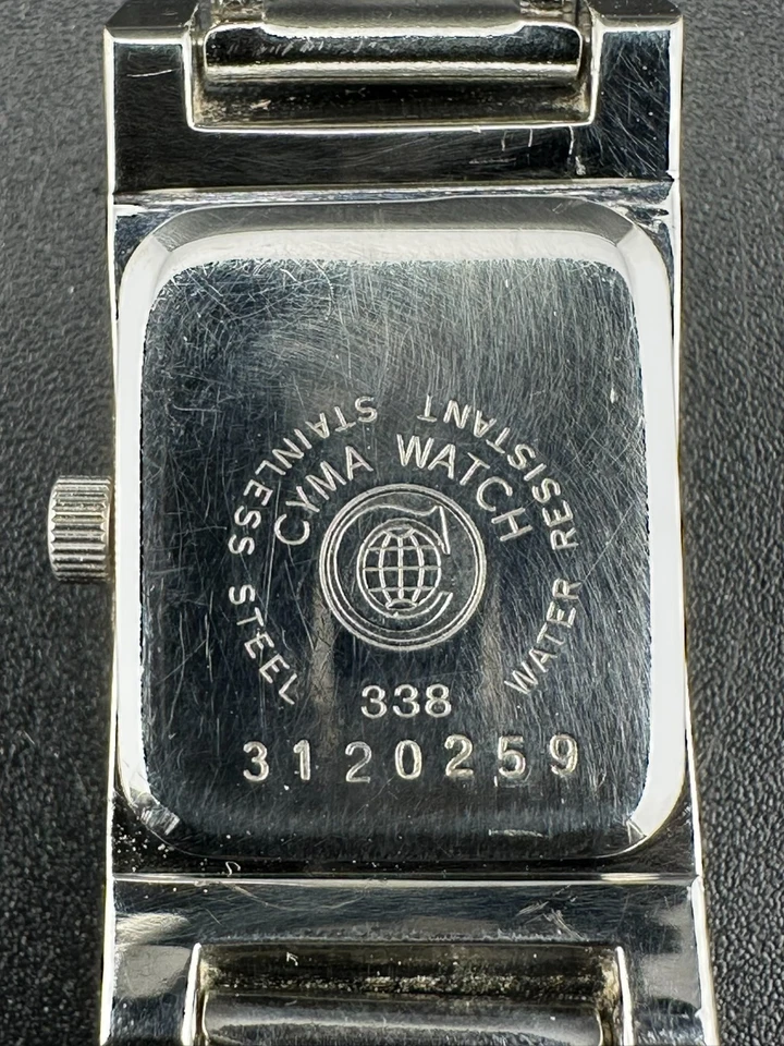 Cyma Louis XV relógio de quartzo feminino mostrador prateado aço inoxidável 18 mm nova bateria - Imagem 2 de 4