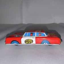 Vintage Tin Fire Dept Chief Toy Car Made in 1960  s