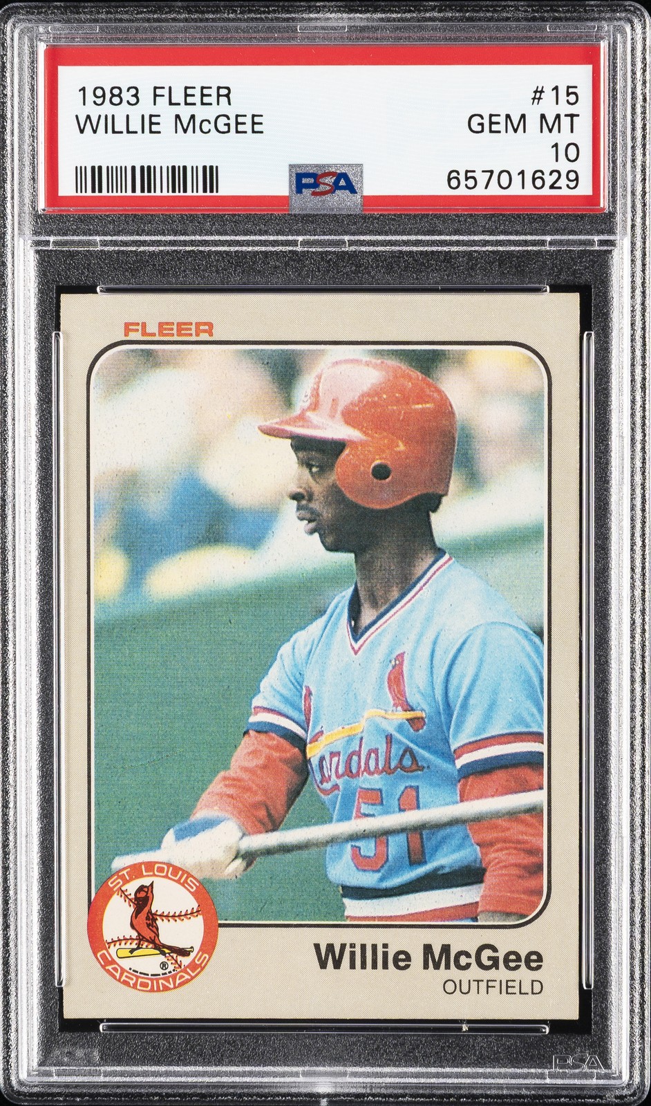 1983 FLEER #15 WILLIE MCGEE ROOKIE RC PSA 10