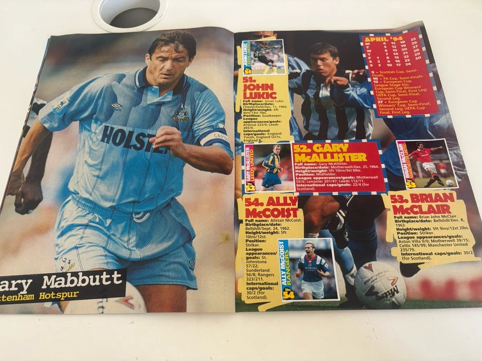 Vintage Match Magazine Match’s Hot 100 Sticker Album 1993 100% Complete  - Image 4 of 4
