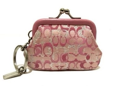 Vintage Coach Ltd Ed Optic Lurex Mini Pink Kisslock Signature