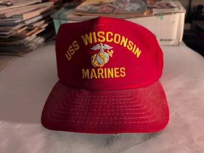 Original USS Wisconsin Marines Red Baseball Hat