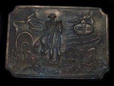 TF15155 VINTAGE 1970s AMOCO TALL IN THE SADDLE OILFIELD BELT BUCKLE
