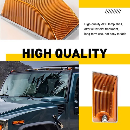 Amber Lens Roof Cab Marker Light Housing For 2003-2009 Hummer H2 / H2 SUT - Front Top Position