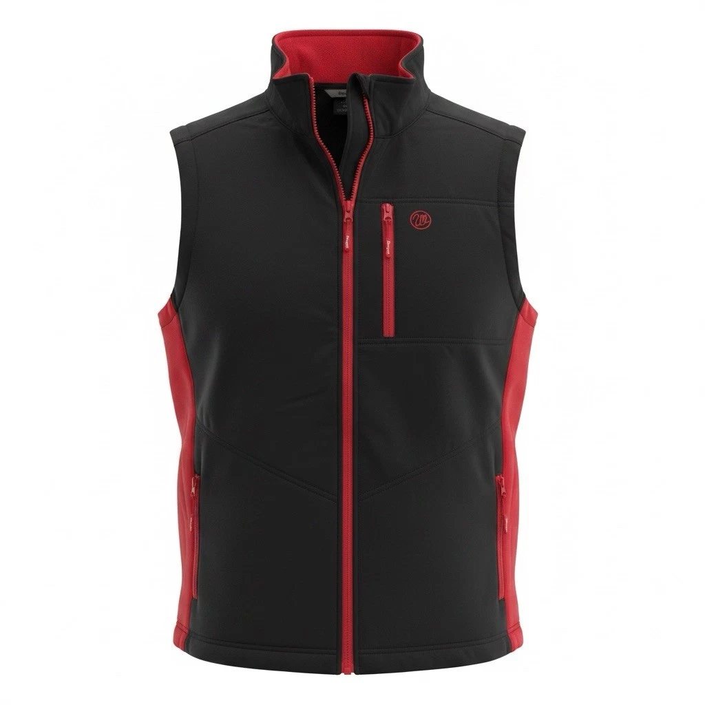 Wrangler Performance Vest Men’s Big & Tall XLT Black/Red Full-Zip Vest