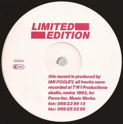 Ian Pooley Limited Edition Vinyl 12'' EP Single 45 RPM EX Force Inc. Limited