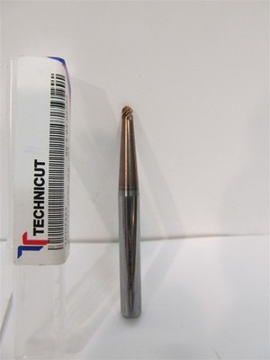 Technicut TCD7423, 1/8'' x 6mm x 1/8'' x 58mm, Tapered Ball Nose End Mill