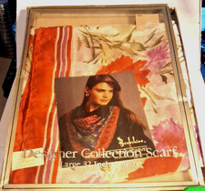 VTG Berkshire Silken Square Scarf Made in Italy Floral Garden LARGE 32" SQUARE