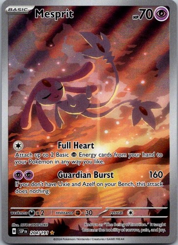 MESPRIT 204/191 IR SURGING SPARKS POKEMON HOLO NM