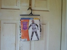 Skeleton Bones Halloween Costume Phantom Boys L 10-12 Rubies Bodysuit  Hood