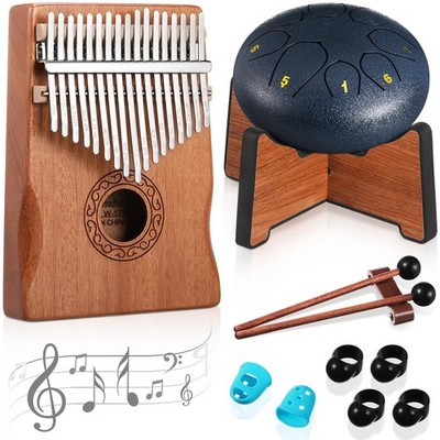 Rain Drum for Outside Garden Kalimba Thumb Piano Musical Instruments Set 8 No...