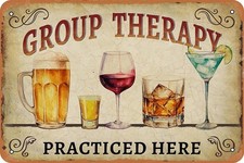 Beer Group Therapy Tin Metal Signs Vintage Sign,Metal Poster for Wall Decor 8x12
