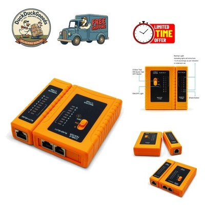 RJ45/RJ11 Network Cable Tester - Compact Design with Automated Testing Features