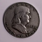 1952 Franklin Half Dollar D Mint 50c Cent Silver Coin