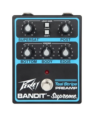 Peavey Bandit Supreme Teal Stripe Preamp Guitar Effects Pedal Bandit Tone