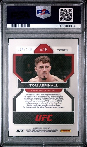 2022 Panini Prizm UFC - Tom Aspinall #134 Purple Prizm /149 (RC) - Bild 2 von 3