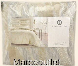 Hotel Collection Textured Chevron FULL / QUEEN Duvet Cover & Shams Set Gold