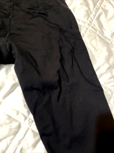 Thick High Waist Yoga Pants M Pockets Tummy Control Workout Running Leggings - Picture 9 of 9