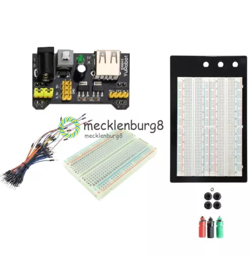 Breadboard 1660 830 400 Pin USB Netzteil MB102 Jumper Kabel Arduino Himbeere Pi