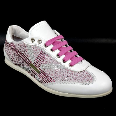JOHN RICHMOND   WHITE LEATHER COMFORT FASHION SNEAKERS