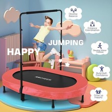 Foldable Trampoline, Mini Rebounder Trampoline with Adjustable Handle, Exercise 