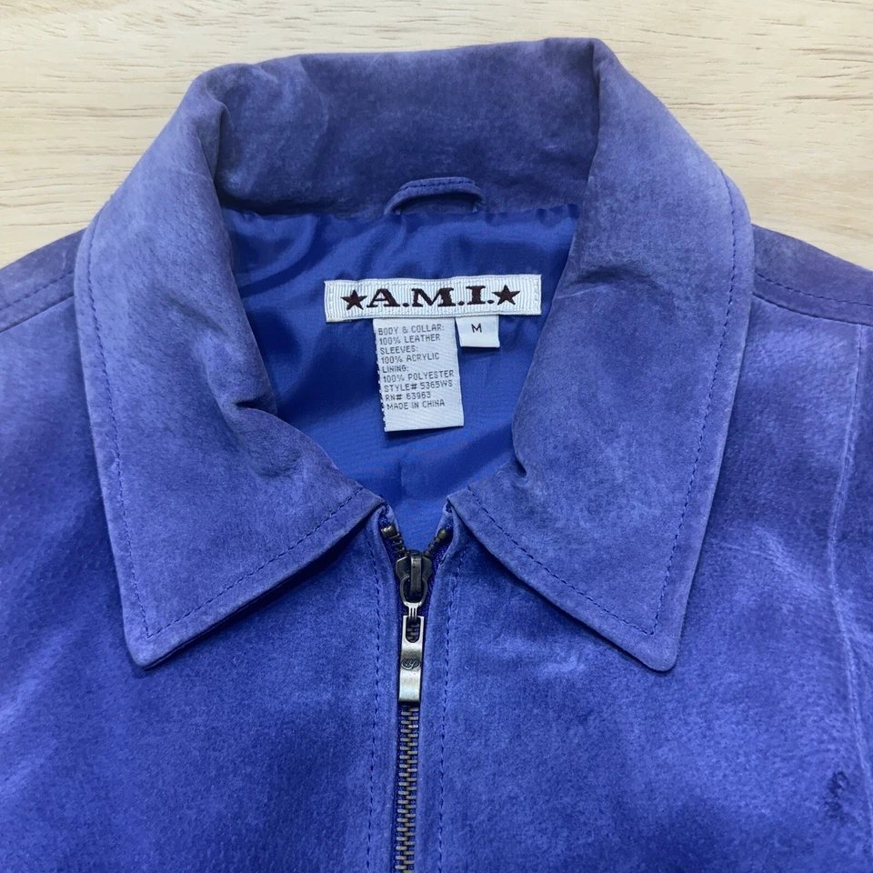 A.M.I. Лаванда замши ребристый трикотажа очень длинные рукава женская куртка размер M фиолетовый - Изображение 2 из 4