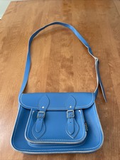 Zatchel’s Uk Crossbody Mid Blue Leather Bag Nwot Slight Flaws
