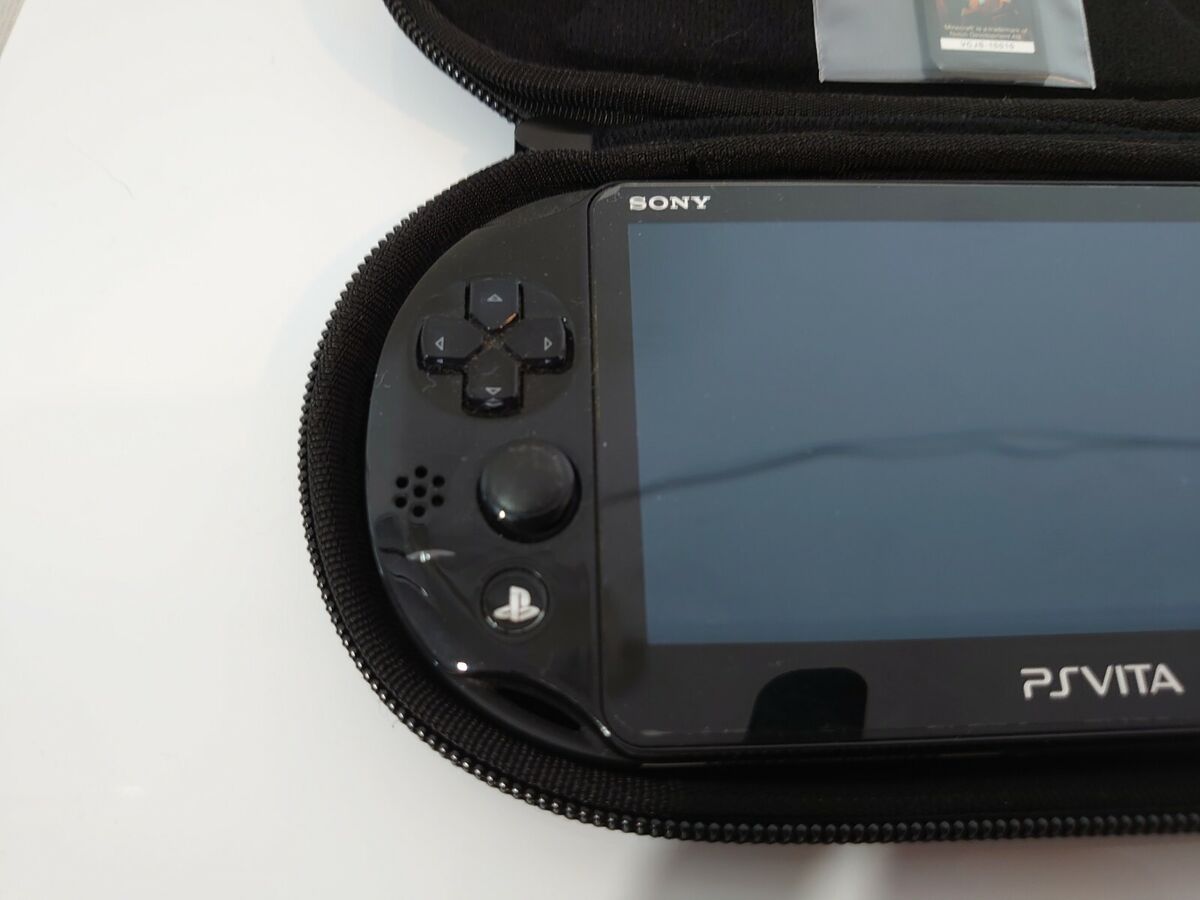 Sony PlayStation PS Vita PCH-2000 ZA11 Black Console with Pouch ,Minecraft