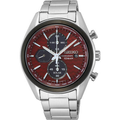 Seiko Men's Watch Macchina Sportiva Red Dial Stainless Steel Bracelet SSC771