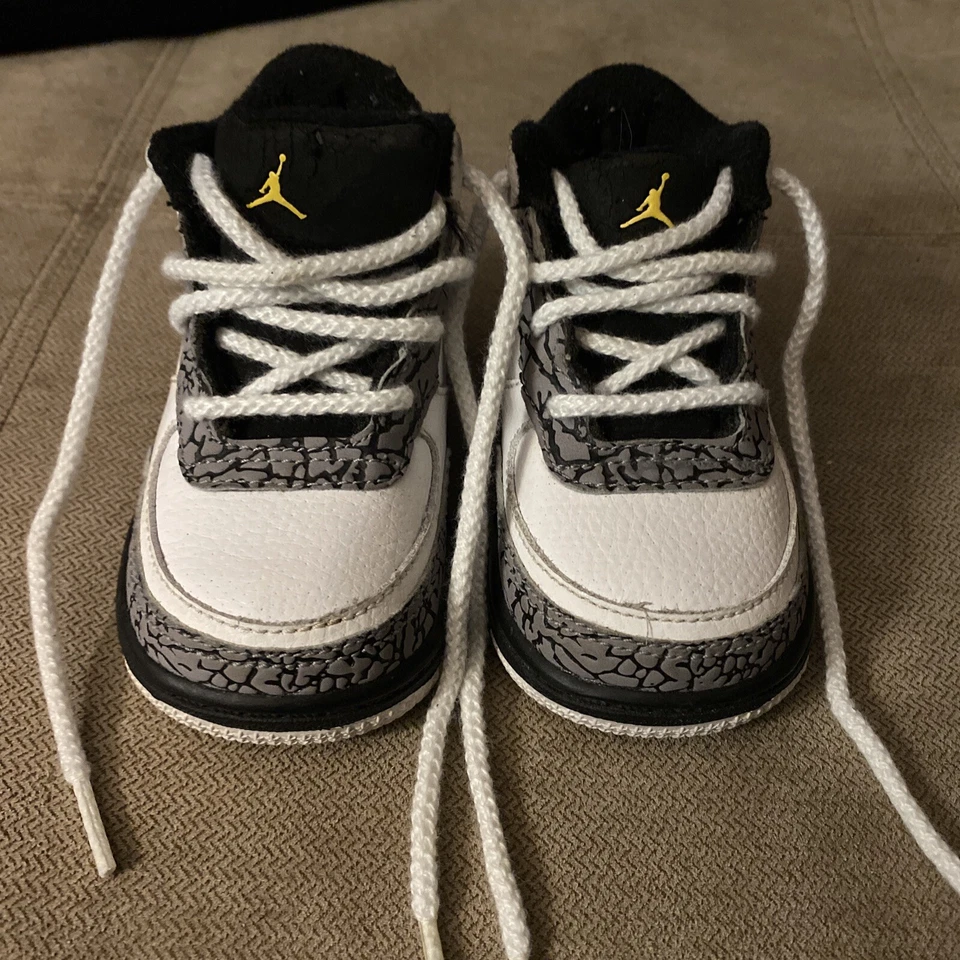 Nike Air Jordan Fusion AJF 3 '08 Niño Bebé TD 4C Blanco/Cemento 323949-101 Foto 2 de 4